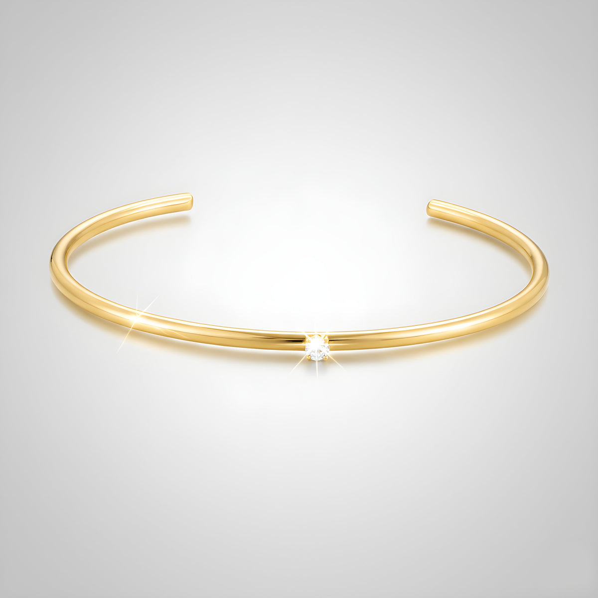 Bruce & Co Solar – White Zircon Open Cuff Bracelet