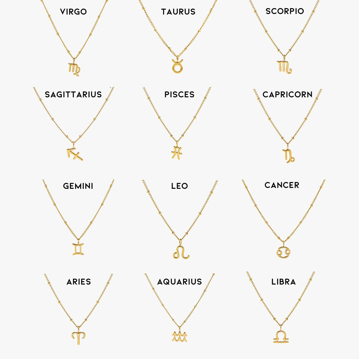Bruce & Co Zodiac Symbol Pendant Necklace, 10 mm