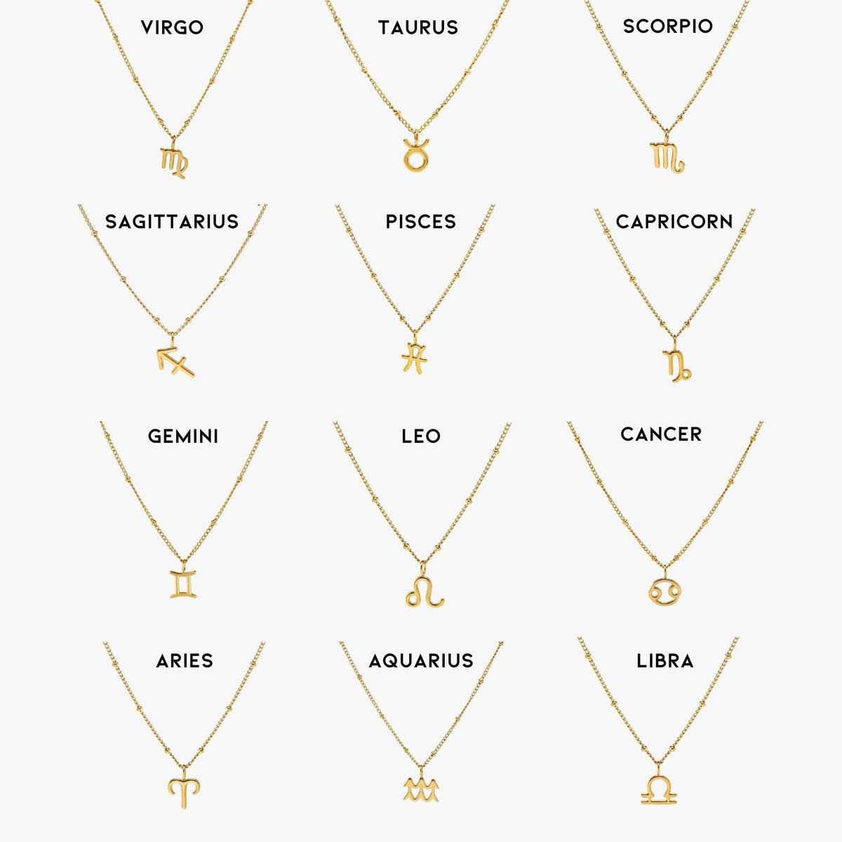 Bruce & Co Zodiac Symbol Pendant Necklace, 10 mm