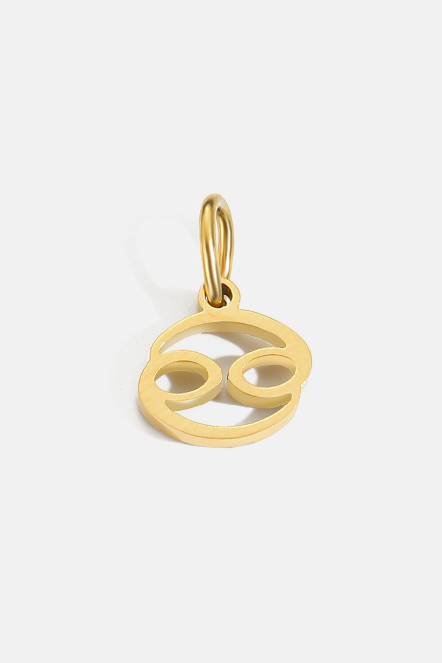 Bruce & Co Zodiac Sign Pendant, 7 mm, Gold-Tone Stainless Steel
