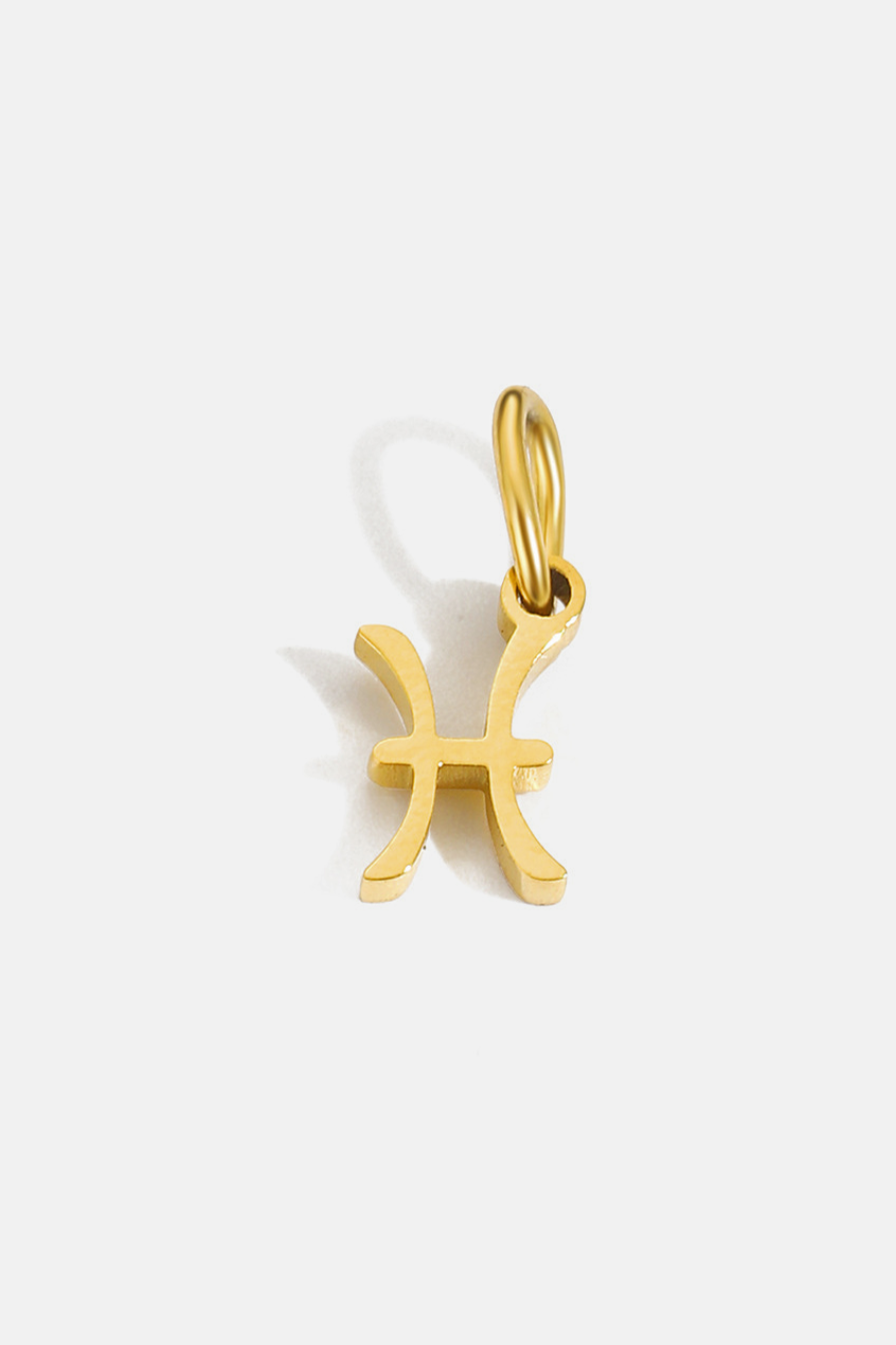 Zodiac Sign Pendant, 7 mm, Gold-Tone Stainless Steel