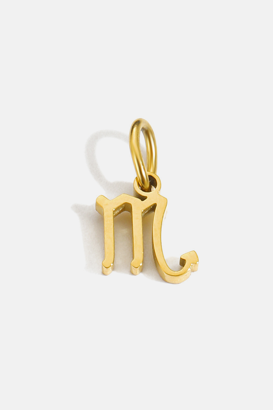 Bruce & Co Zodiac Sign Pendant, 7 mm, Gold-Tone Stainless Steel