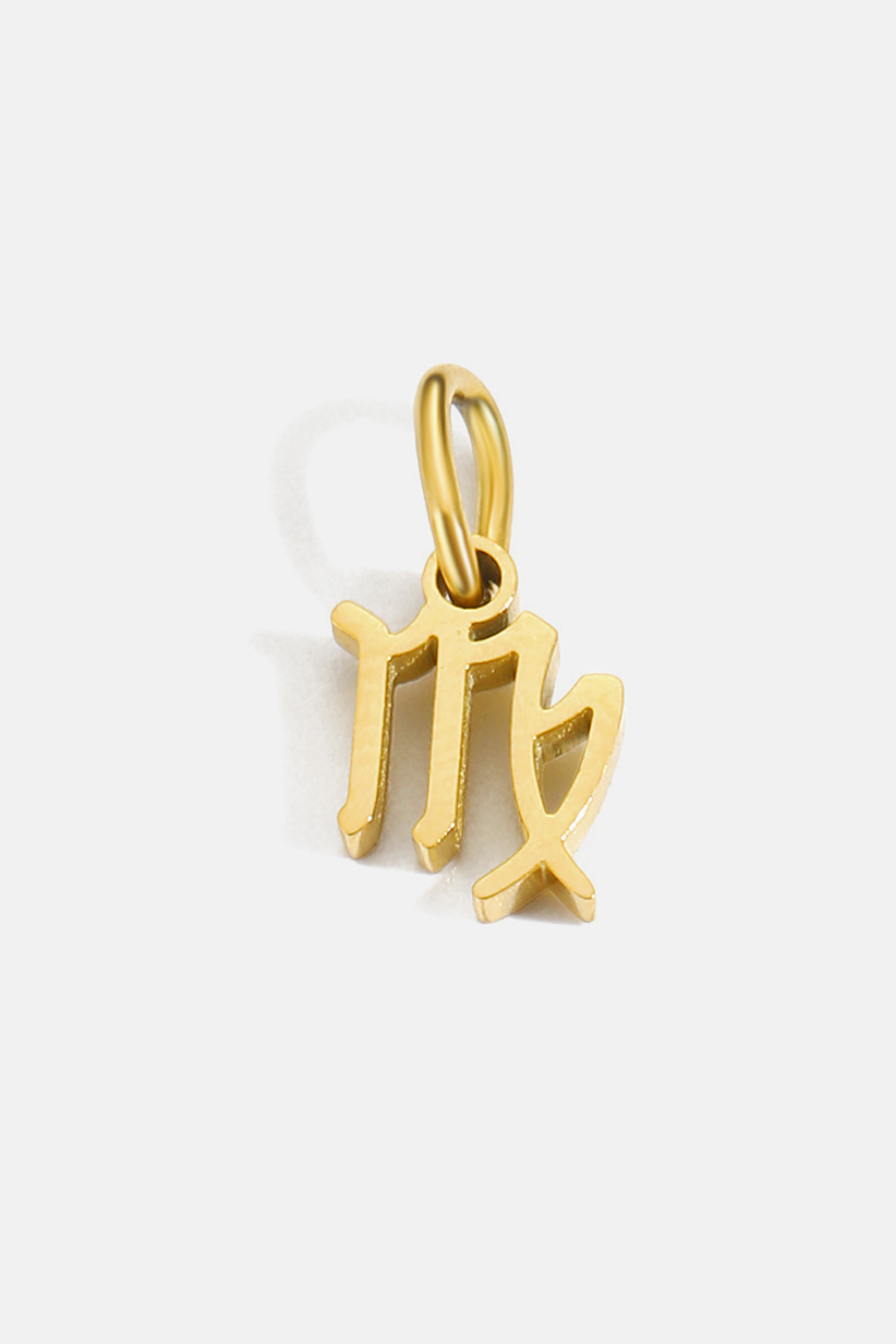 Bruce & Co Zodiac Sign Pendant, 7 mm, Gold-Tone Stainless Steel