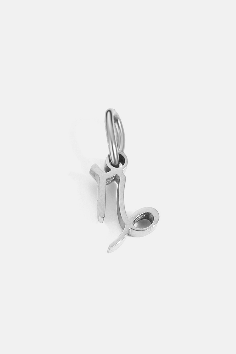 Zodiac Sign Pendant, 7 mm, Silver-Tone Stainless Steel