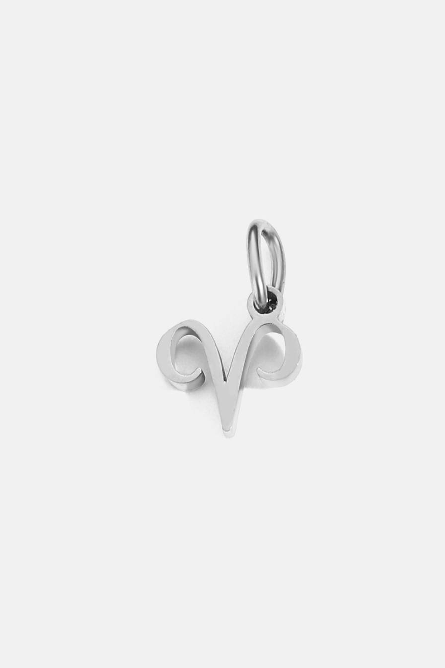 Bruce & Co Zodiac Sign Pendant, 7 mm, Silver-Tone Stainless Steel