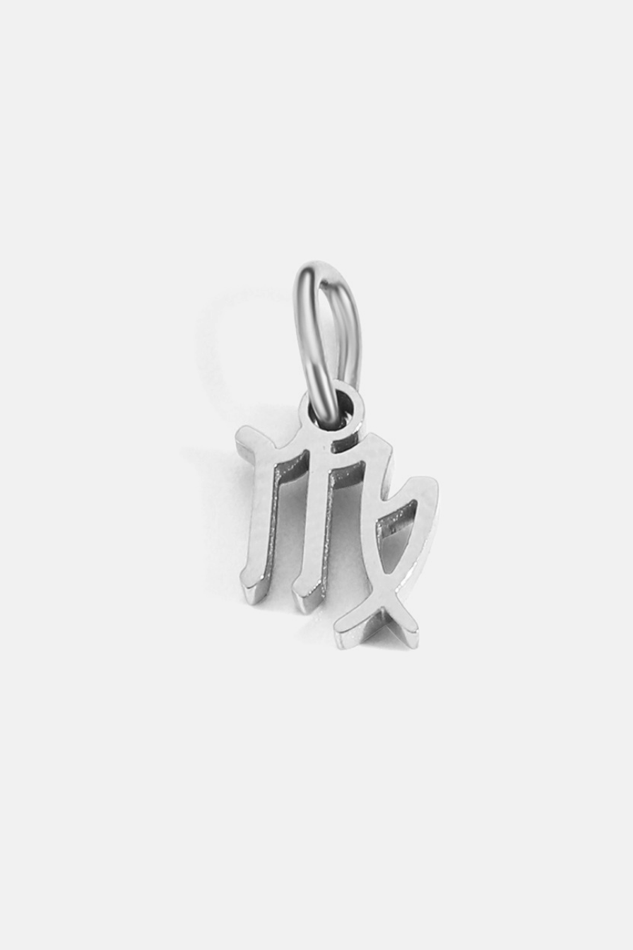 Bruce & Co Zodiac Sign Pendant, 7 mm, Silver-Tone Stainless Steel